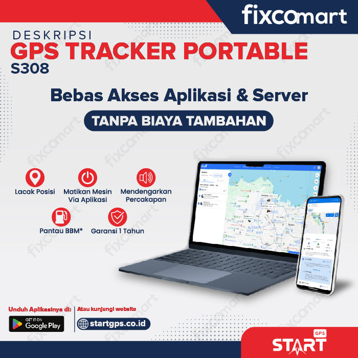 GPS Tracker  Alat Pelacak Kendaraan Motor Mobil - Start GPS S308  Alat Keamanan Kendaraan Mobil Motor Bus Truk Alat Berat Kontainer
