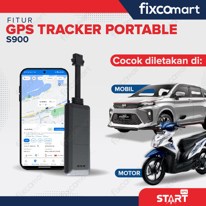 GPS Tracker  Alat Pelacak Kendaraan Motor Mobil - Start GPS S900  Alat Keamanan Kendaraan Mobil Motor