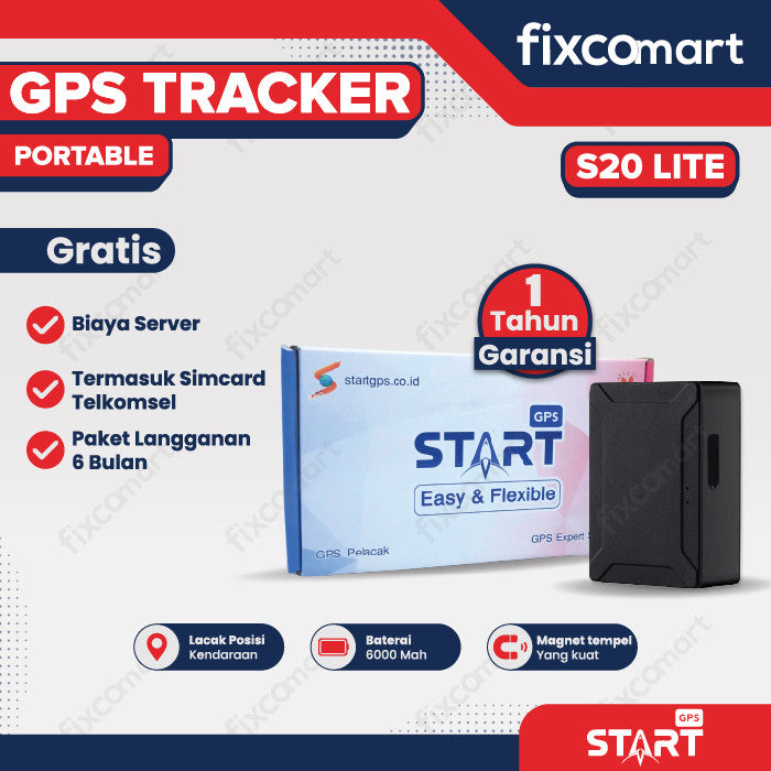 GPS Tracker PORTABLE Magnet Alat Pelacak Kendaraan Motor Mobil - Start GPS S20 Lite Alat Keamanan Kendaraan Mobil Motor Koper Tas