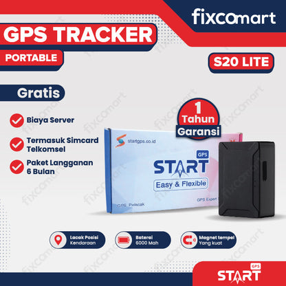 GPS Tracker PORTABLE Magnet Alat Pelacak Kendaraan Motor Mobil - Start GPS S20 Lite Alat Keamanan Kendaraan Mobil Motor Koper Tas