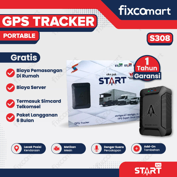 GPS Tracker  Alat Pelacak Kendaraan Motor Mobil - Start GPS S308  Alat Keamanan Kendaraan Mobil Motor Bus Truk Alat Berat Kontainer