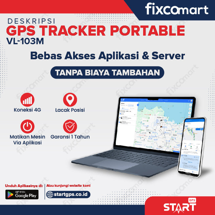 GPS Tracker  Alat Pelacak Kendaraan Motor Mobil - Start GPS VL103M  Alat Keamanan Kendaraan Mobil Motor Bus Truk Alat Berat Kontainer