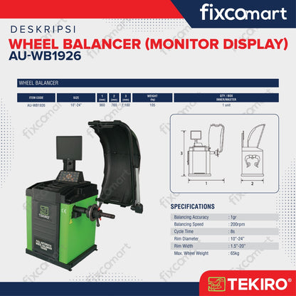 Tekiro Wheel Balancer Monitor Display - Alat Balancing Ban Mobil