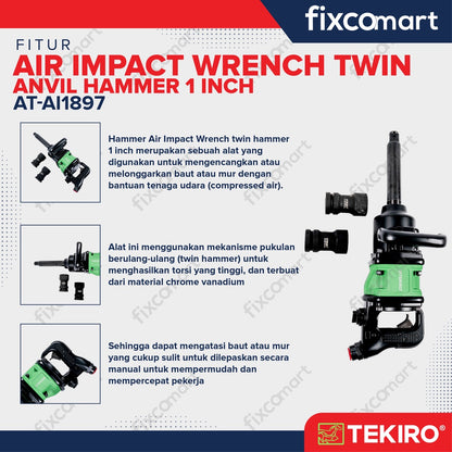 Tekiro Twin Hammer Air Impact Wrench 1 Inch