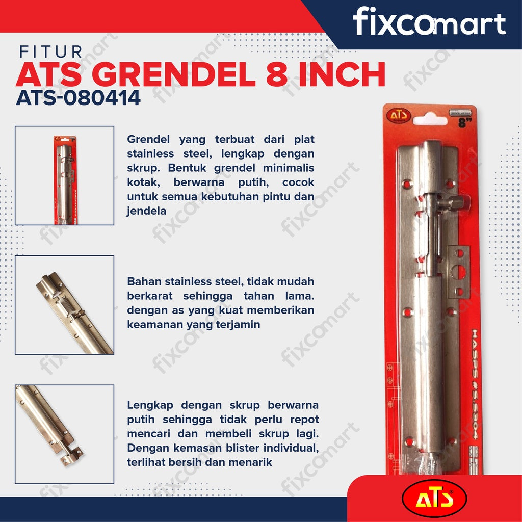Grendel Pintu , Selot Jendela Slot Pintu 2,3,4,6,8,10,12 inch  ATS