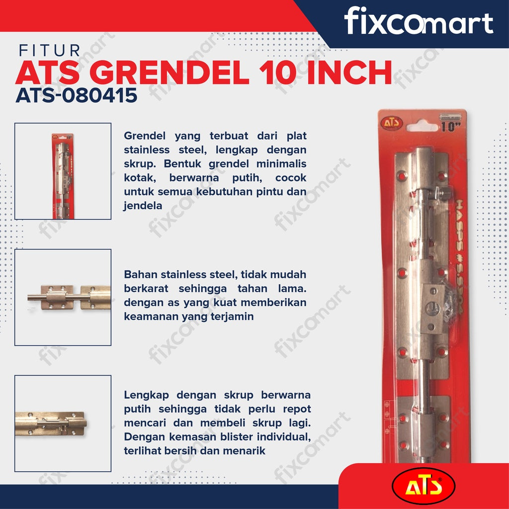 Grendel Pintu , Selot Jendela Slot Pintu 2,3,4,6,8,10,12 inch  ATS