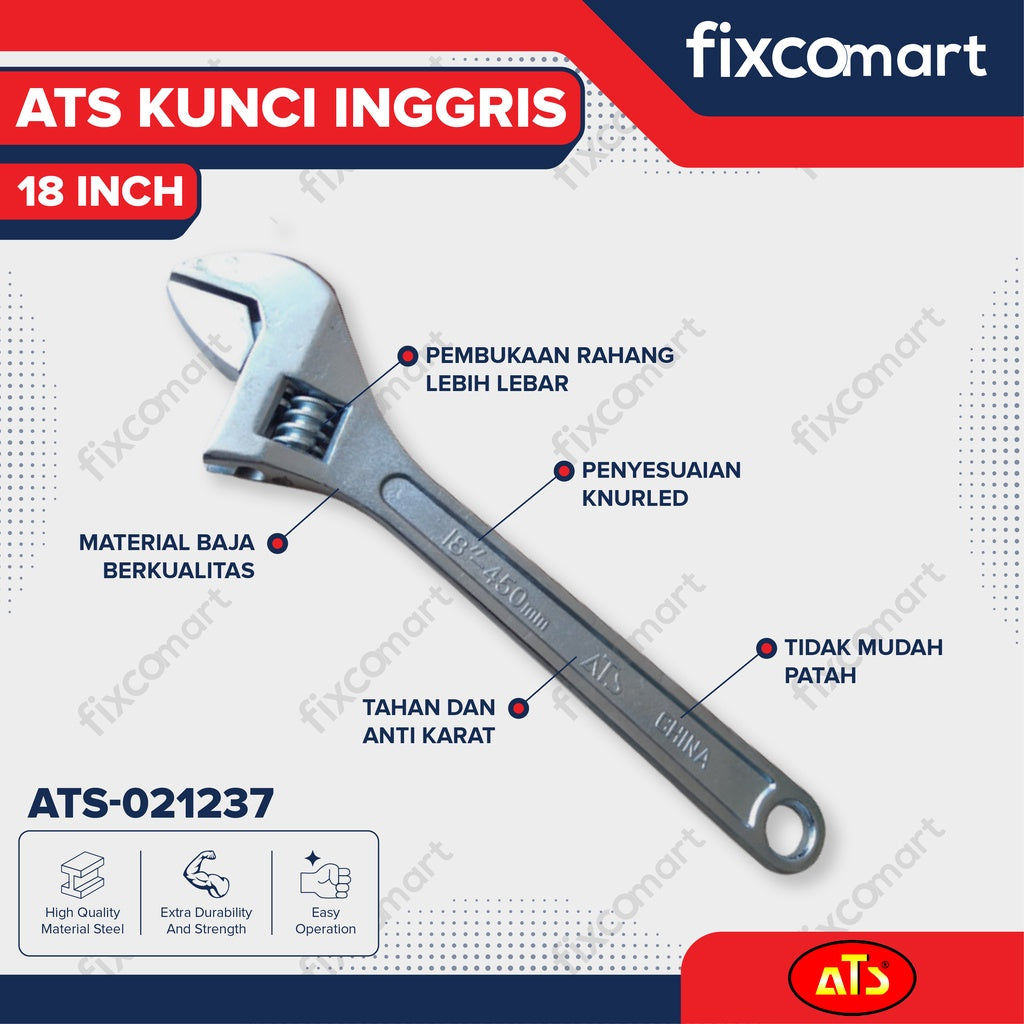 Kunci Inggris ATS -  Adjustable Wrench 18 inch