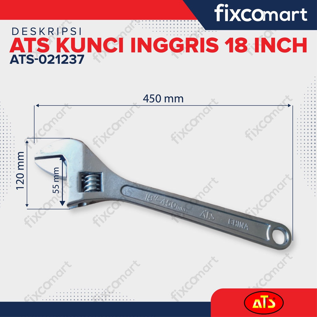 Kunci Inggris ATS -  Adjustable Wrench 18 inch