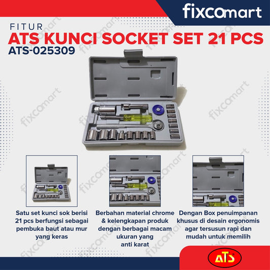 Kunci Sock Set ATS - Socket Set 21 pcs