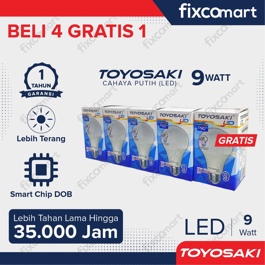 Lampu LED Bohlam Toyosaki 9W Paket Bundling GRATIS 1 Pcs 9 Watt