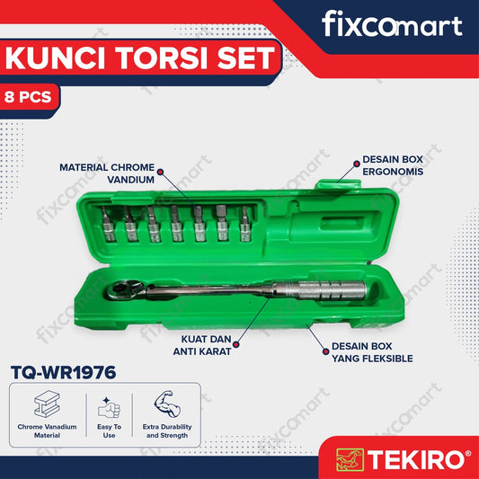 TEKIRO 1/4" DR.Torque Wrench  5 - 25 N.M SET 8 PCS