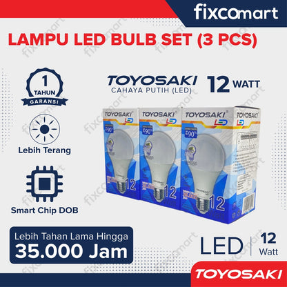Lampu LED Bohlam Toyosaki 12W Paket Bundling GRATIS 1 Pcs 12 Watt