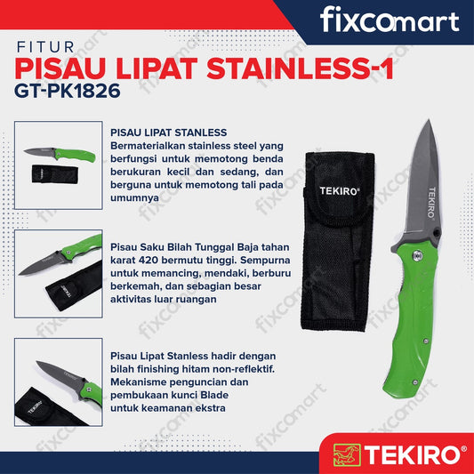 TEKIRO Pisau Lipat Stainless-1
