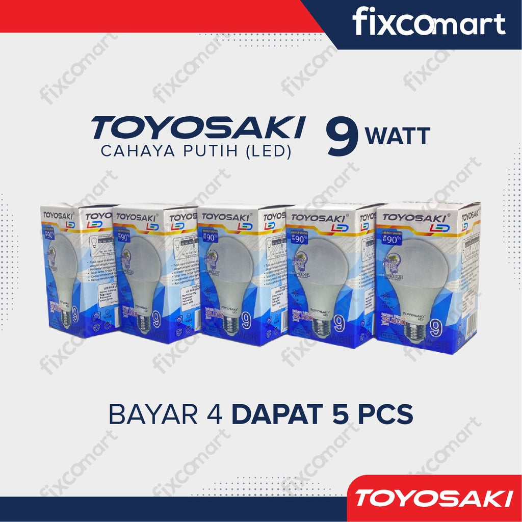 Lampu LED Bohlam Toyosaki 9W Paket Bundling GRATIS 1 Pcs 9 Watt