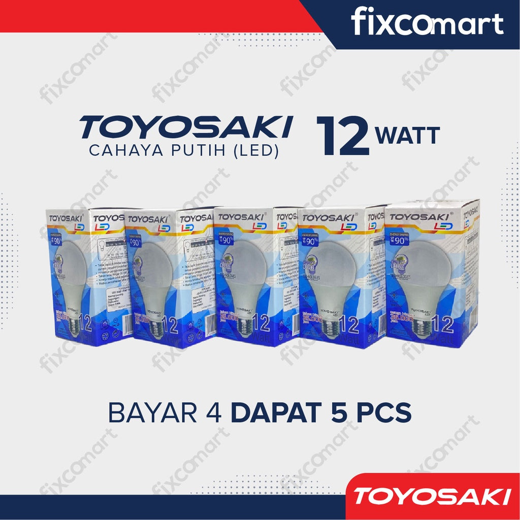 Lampu LED Bohlam Toyosaki 12W Paket Bundling GRATIS 1 Pcs 12 Watt