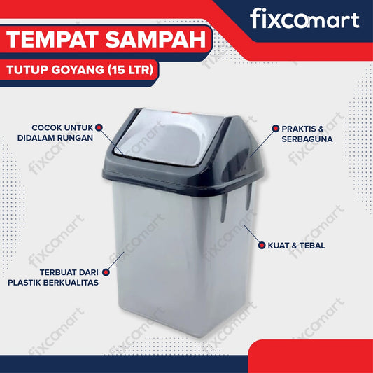 Tempat Sampah Tutup Goyang 15 Ltr