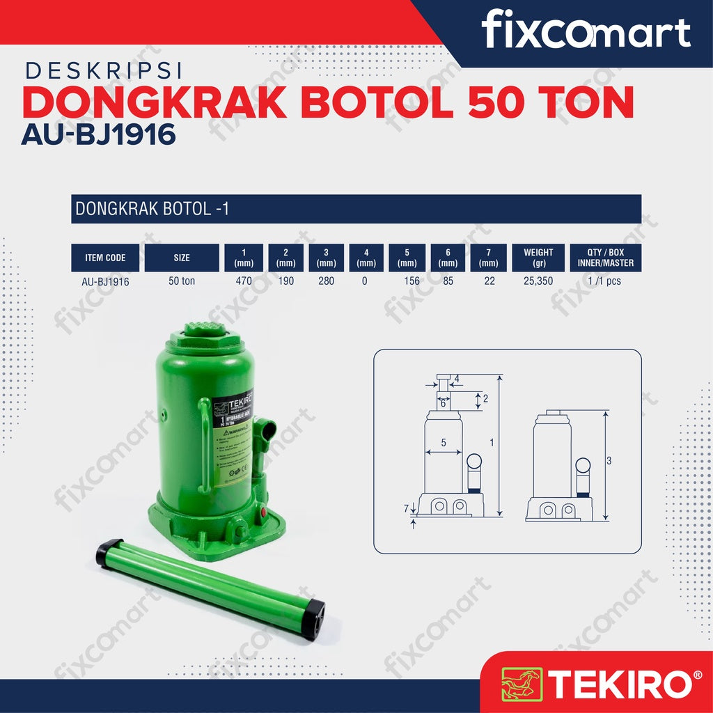 TEKIRO Dongkrak Botol  50 TON -1