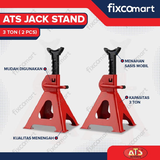 ATS Dongkrak Jack Stand 3 Ton Penyangga Tahanan Mobil 1 Set 2 Pcs