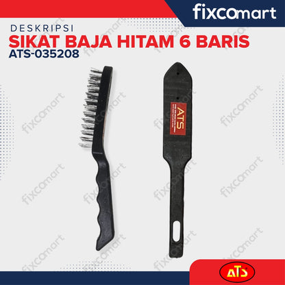 ATS Sikat Baja Hitam 6 Baris