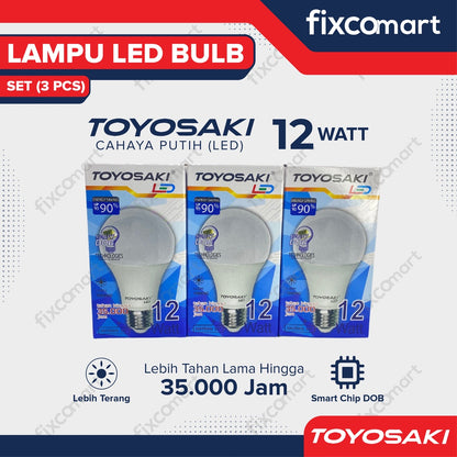 Lampu LED Bohlam Toyosaki 12W Paket Bundling GRATIS 1 Pcs 12 Watt