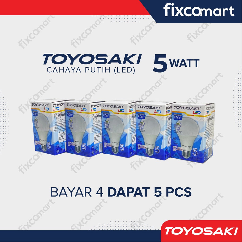 Lampu LED Bohlam Toyosaki 5W Paket Bundling GRATIS 1 Pcs 5 Watt