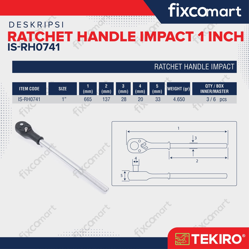 TEKIRO 1" Dr. Ratchet Handle 26"