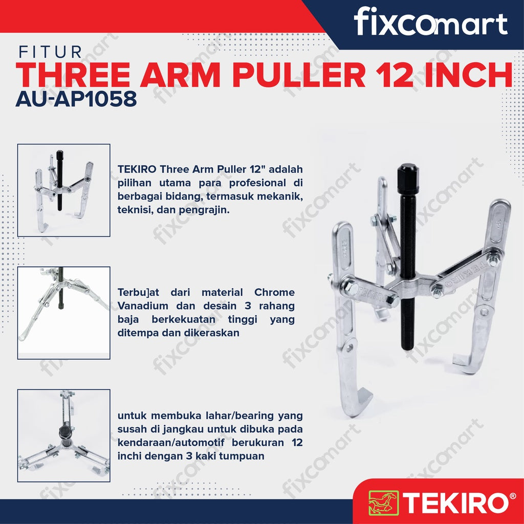 TEKIRO Three Arm Puller 12" - Treker 12"