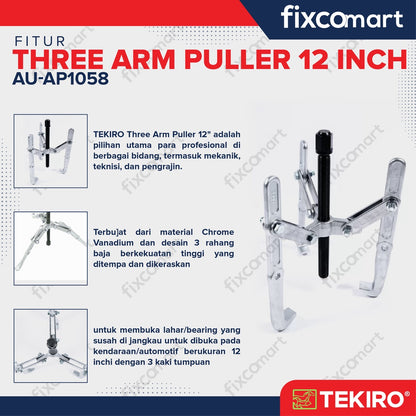 TEKIRO Three Arm Puller 12" - Treker 12"