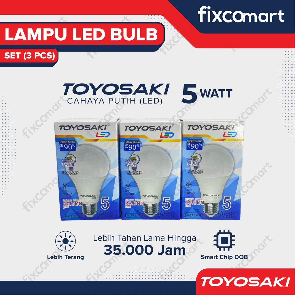 Lampu LED Bohlam Toyosaki 5W Paket Bundling GRATIS 1 Pcs 5 Watt
