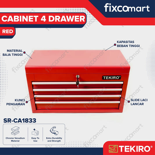 TEKIRO Cabinet Drawer Red - Merah