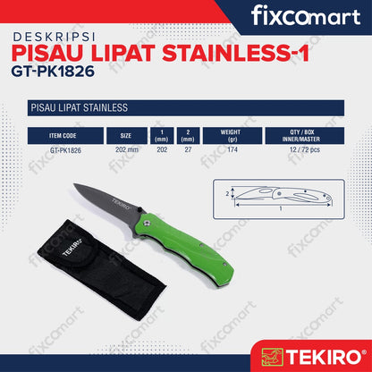 TEKIRO Pisau Lipat Stainless-1