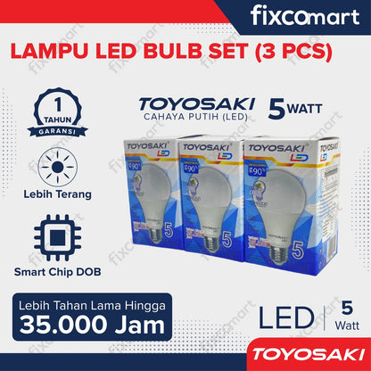 Lampu LED Bohlam Toyosaki 5W Paket Bundling GRATIS 1 Pcs 5 Watt