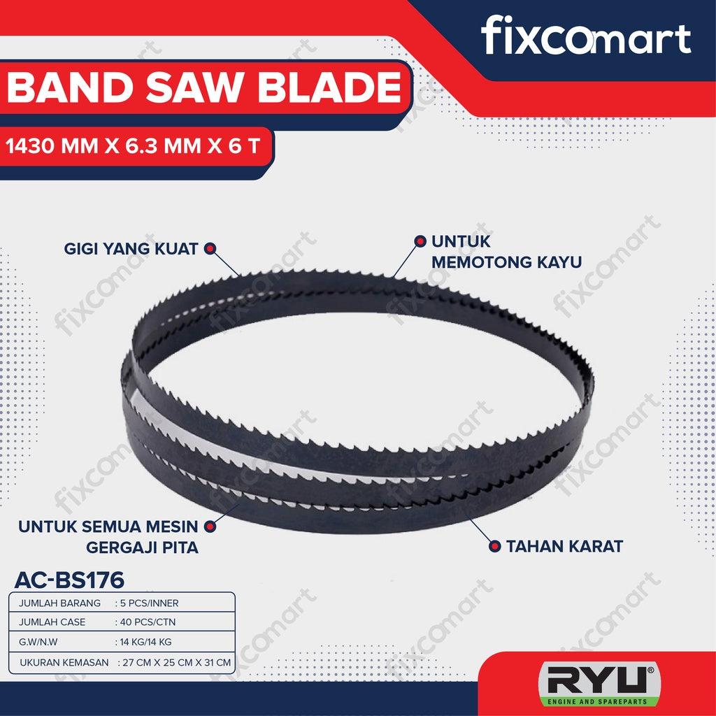RYU (AC) Band Saw Blade 1430 MM x 6.3 MM x 6 T