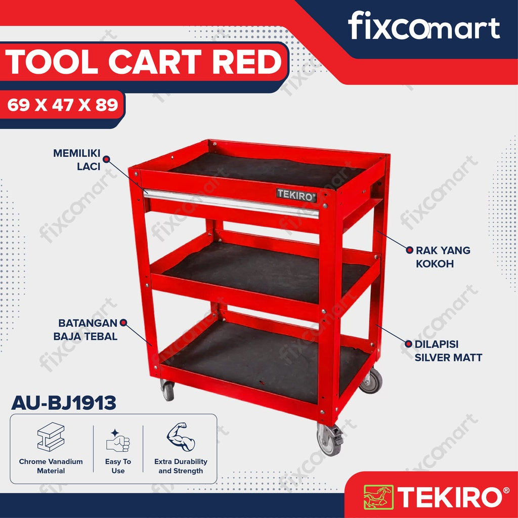 TEKIRO Red Tool Cart (Merah)