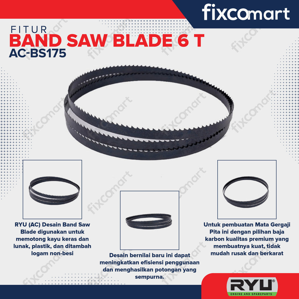 RYU BAND SAW BLADE 1430 MM X 10 MM X 6 T -  MATA GERGAJI BANDSAW AC-BS175