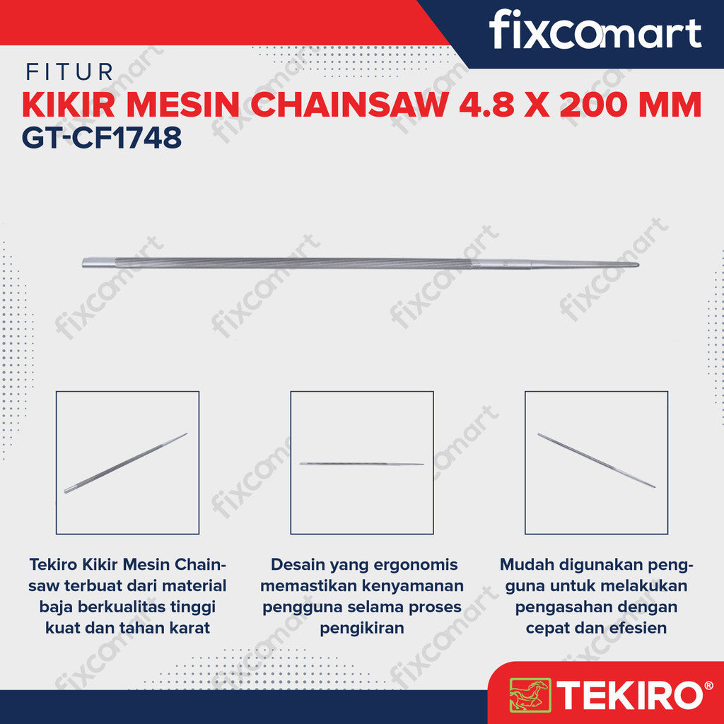 Tekiro KIKIR MESIN CHAIN SAW 4.8 dan 5.5 X 200 MM