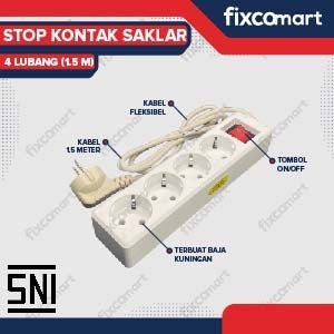 Stop Kontak 3 4 5 Lubang 1,5 - 5 Meter - COLOKAN LISTRIK SNI
