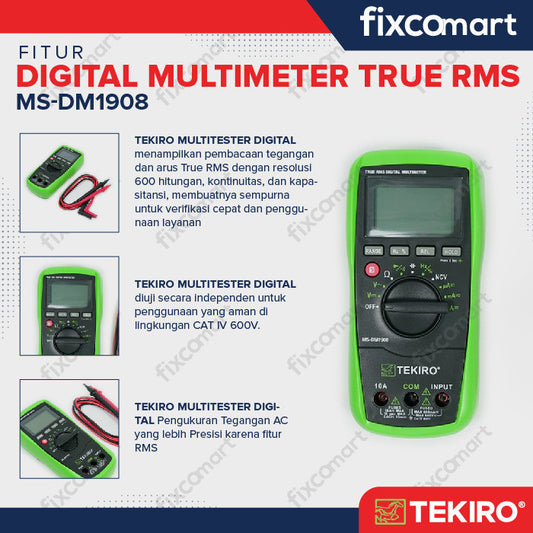 TEKIRO DIGITAL MULTIMETER TRUE RMS / MULTITESTER DIGITAL