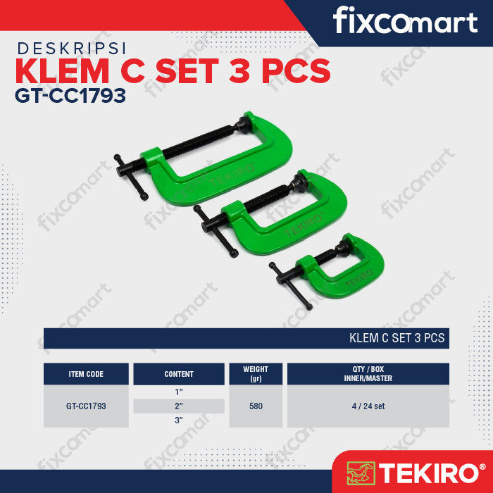 TEKIRO KLEM C SET 3 PCS / CATOK / ALAT JEPIT