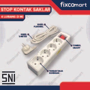 Stop Kontak 3 4 5 Lubang 1,5 - 5 Meter - COLOKAN LISTRIK SNI