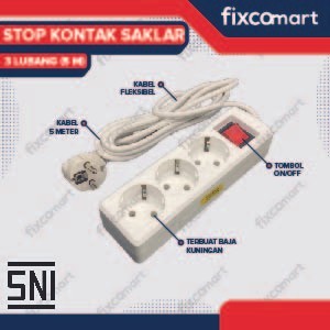 Stop Kontak 3 4 5 Lubang 1,5 - 5 Meter - COLOKAN LISTRIK SNI