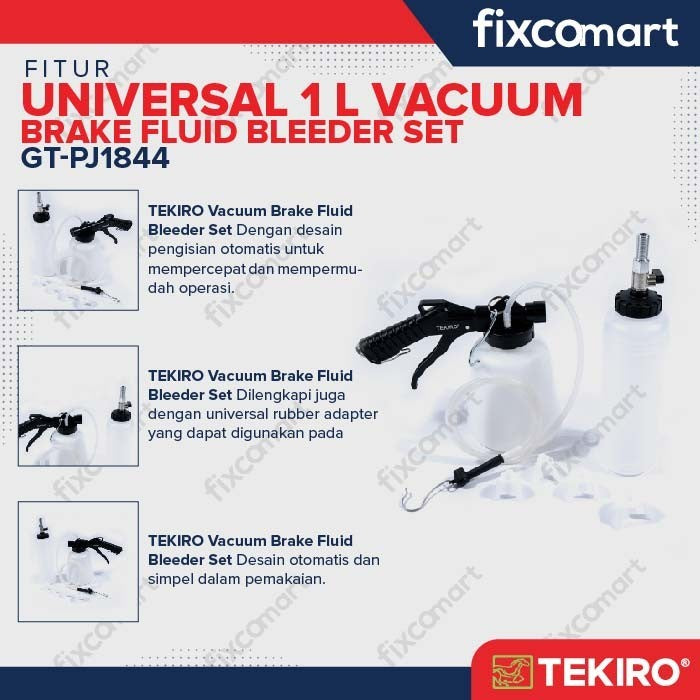 TEKIRO UNIVERSAL VACUUM BRAKE FLUID BLEEDER SET 1 L - UNIVERSAL 1 L