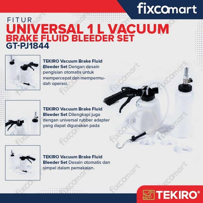 TEKIRO UNIVERSAL VACUUM BRAKE FLUID BLEEDER SET 1 L - UNIVERSAL 1 L
