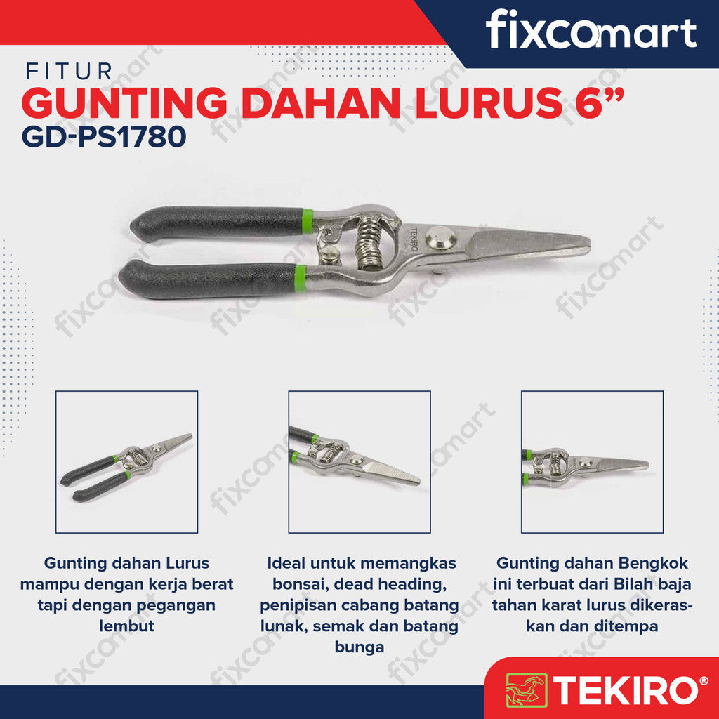 TEKIRO Gunting Dahan Lurus