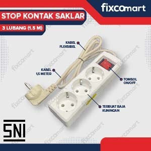 Stop Kontak 3 4 5 Lubang 1,5 - 5 Meter - COLOKAN LISTRIK SNI