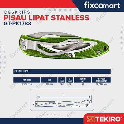 TEKIRO PISAU LIPAT STANLESS