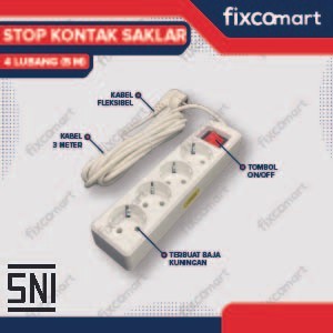 Stop Kontak 3 4 5 Lubang 1,5 - 5 Meter - COLOKAN LISTRIK SNI