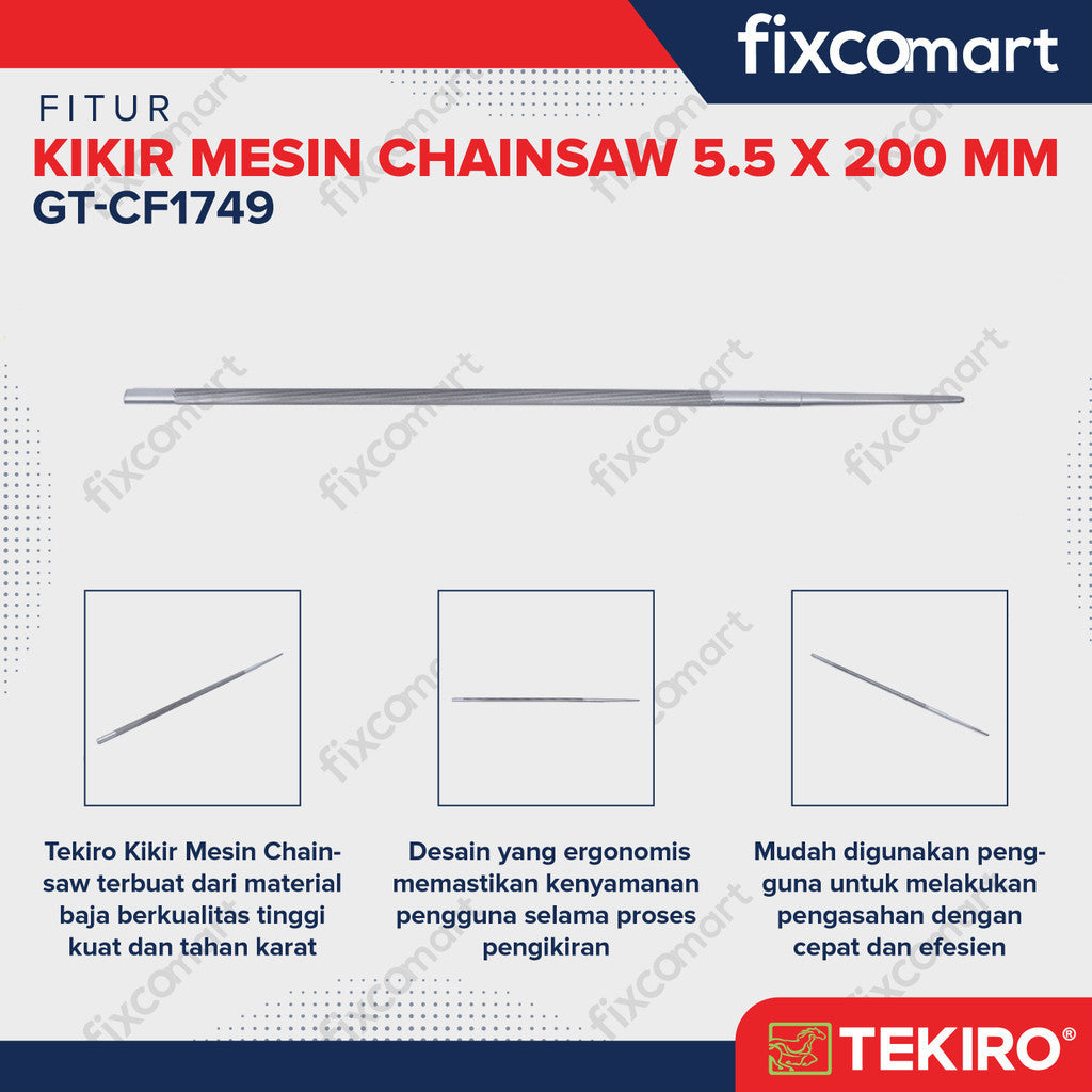 Tekiro KIKIR MESIN CHAIN SAW 4.8 dan 5.5 X 200 MM