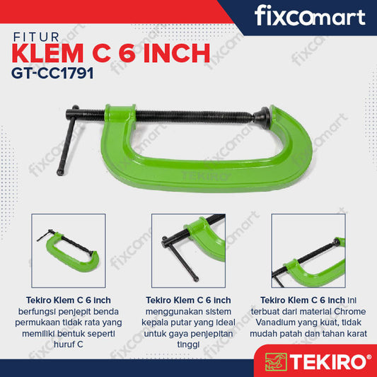 TEKIRO Klem C 6 Inch - Penjepit Besi