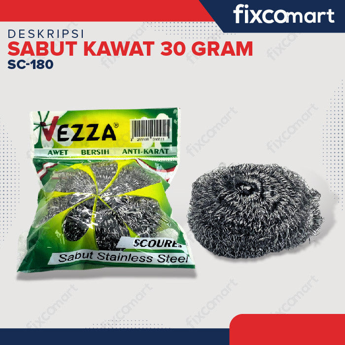 Vezza Sabut Kawat Stainless Sikat Cuci Piring Gosok Panci